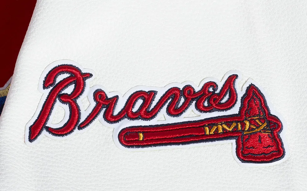 MLB ATLANTA BRAVES PRO PREP MEN'S WOOL VARSITY JACKET (RED/WHITE/MIDNIGHT NAVY)