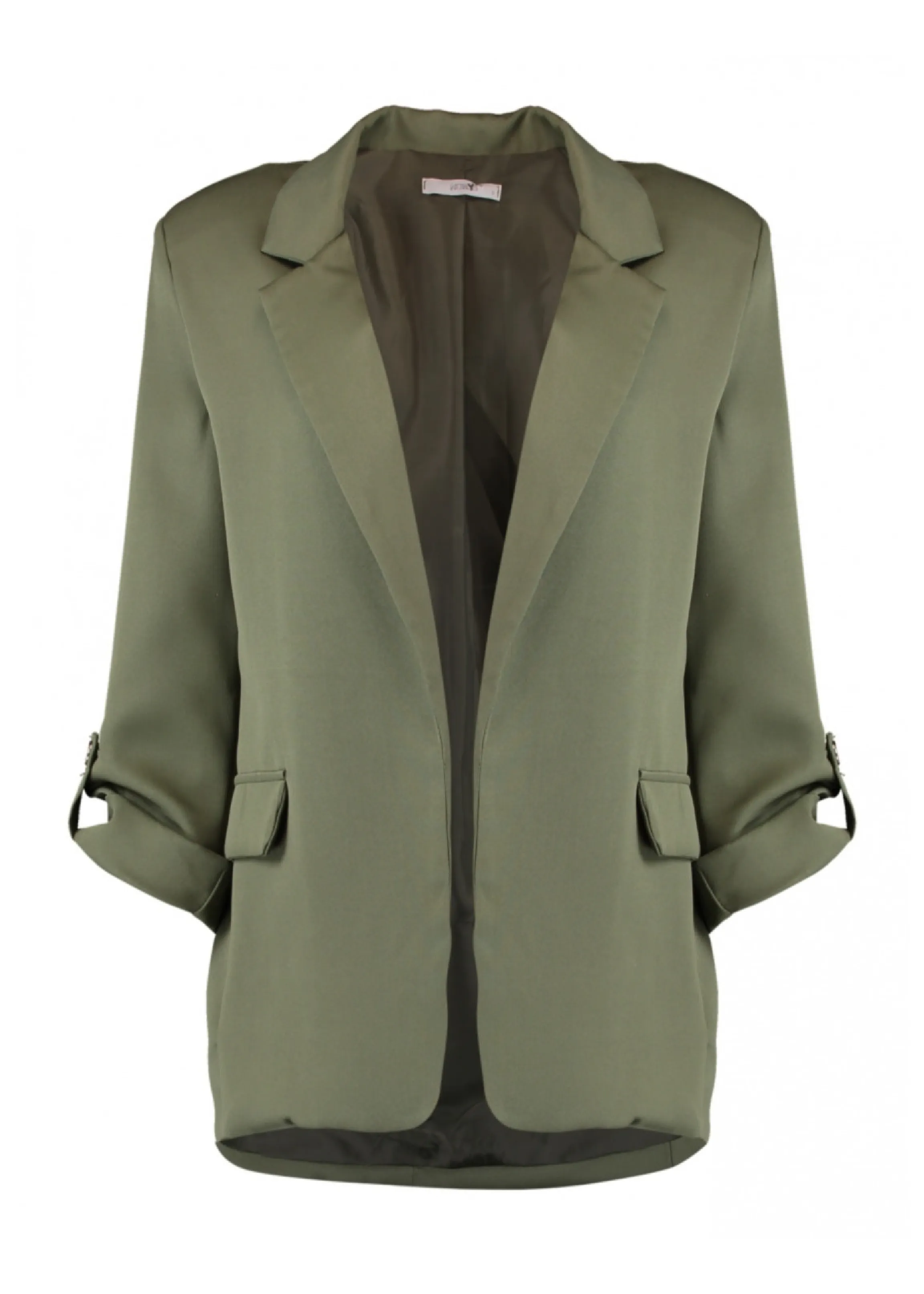 Nea Khaki 3/4 Sleeve Blazer