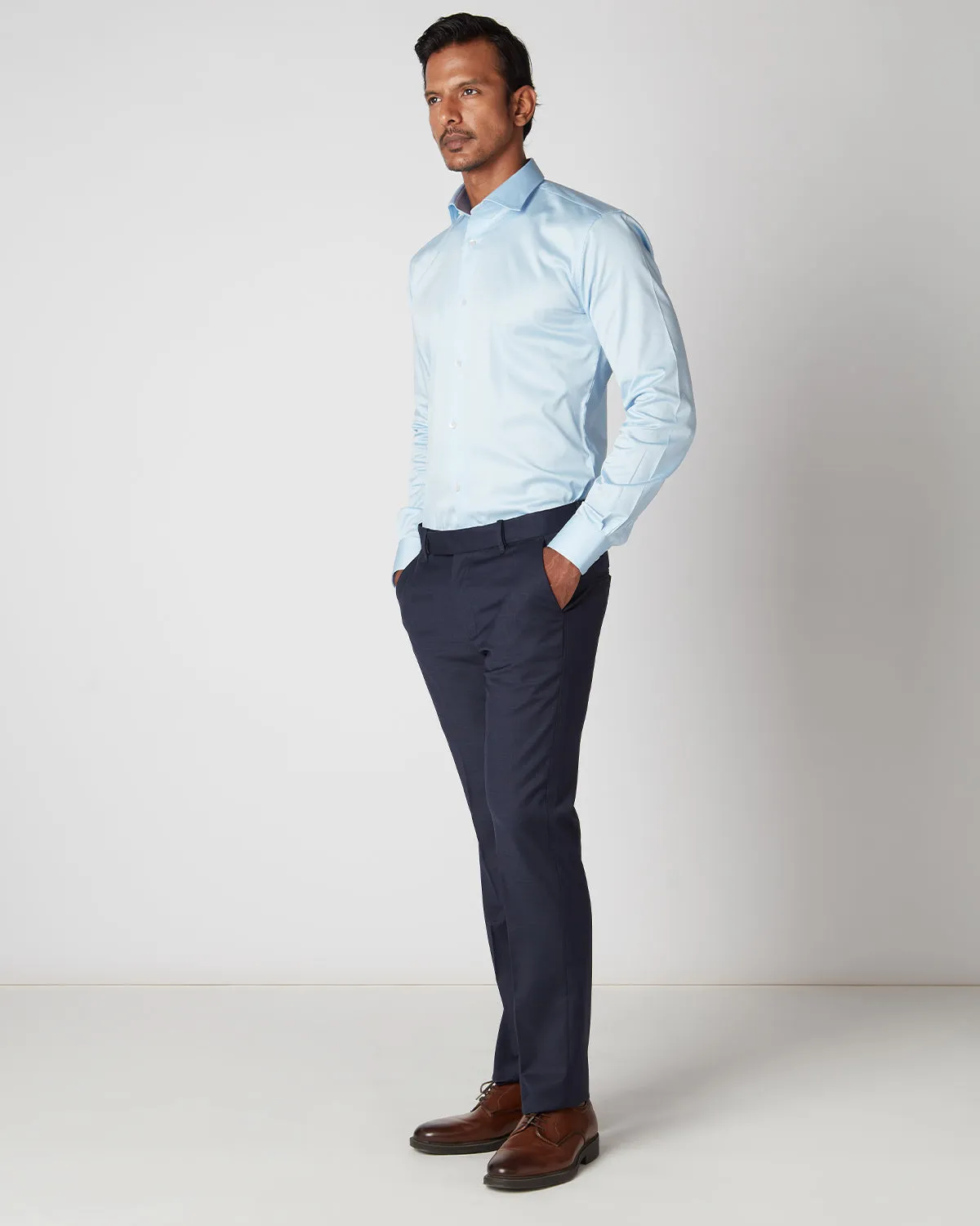 Premier Blended Wool Dress Pants - Navy