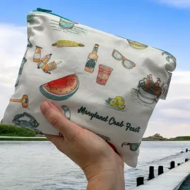 Sandwich Sized Reusable Zippered Bag Crab Feast Maryland