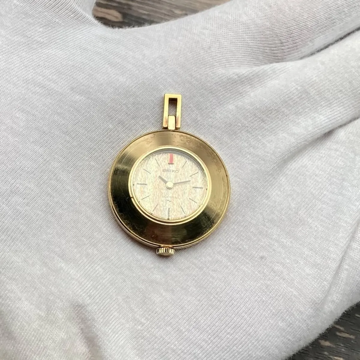 Seiko Pocket Watch Pendant Watch Antique Vintage Pocket Watch Gold Ladies