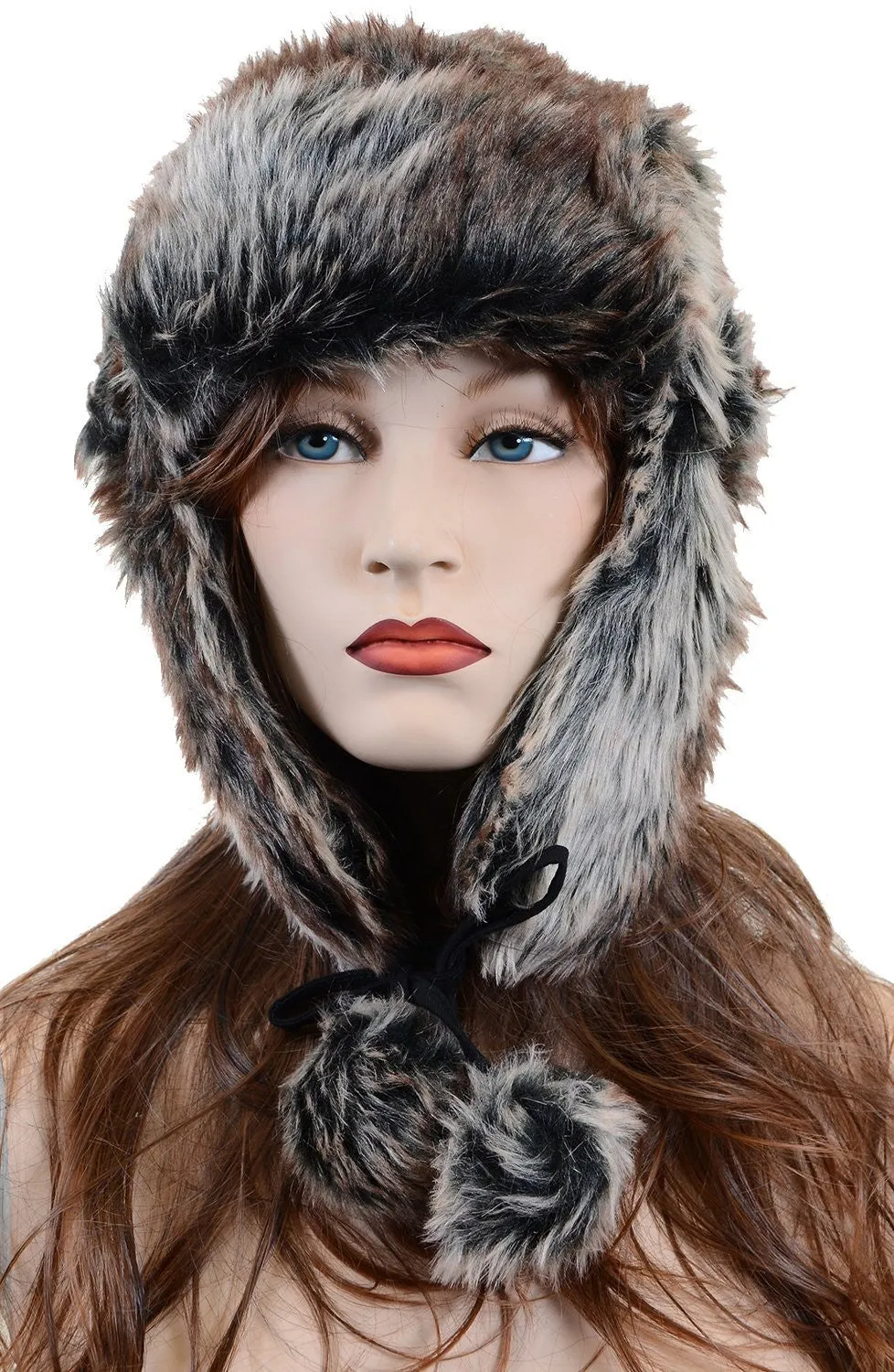 Super Furry Vegan Friendly Cold Weather Winter Ushanka Trapper Hat