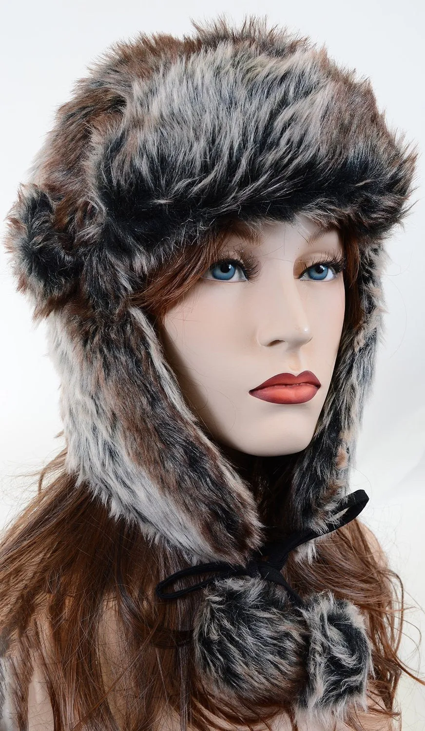 Super Furry Vegan Friendly Cold Weather Winter Ushanka Trapper Hat