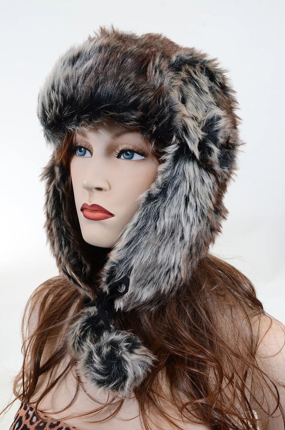 Super Furry Vegan Friendly Cold Weather Winter Ushanka Trapper Hat