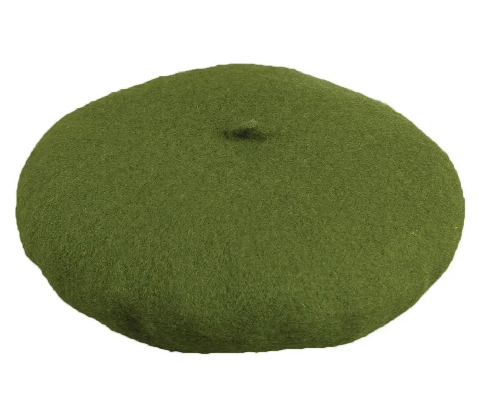 Wool Beret ~ Olive Green